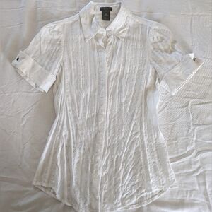 00P Ann Taylor Petites White Blouse